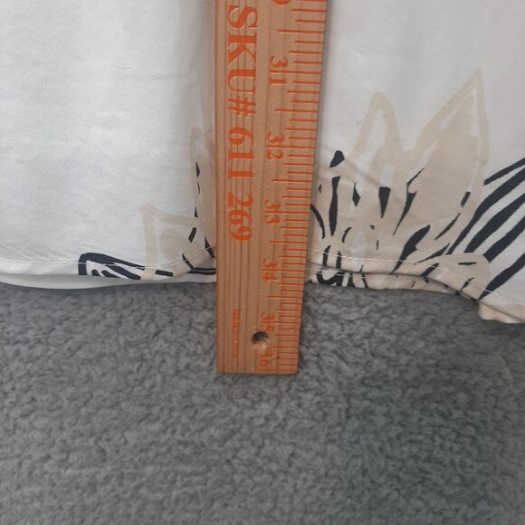 Coldwater Creek Womens White & Black Floral Skirt sz 2X Elastic Waist rockabilly - Picture 2 of 8